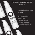 PRIORI DNA Recovery Serum for all skin types helps with age spots, sun damage, and acne scarring.