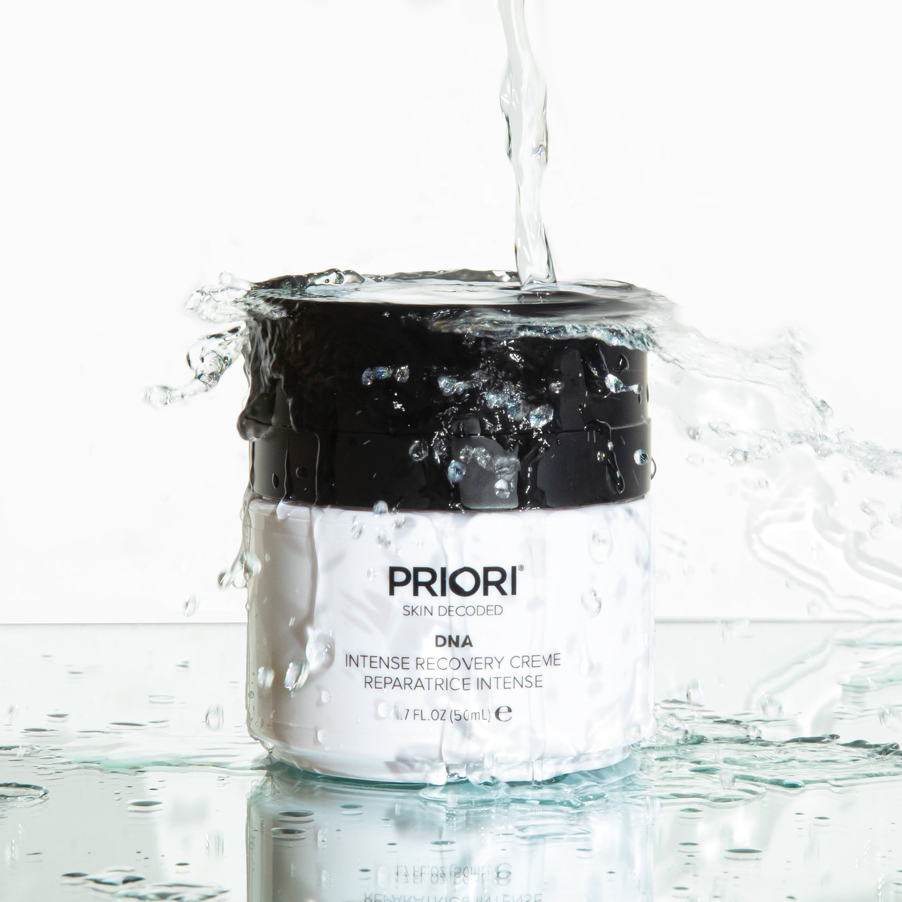 PRIORI DNA Intense Recovery Moisturizing Face Cream in a full-on Flashdance scene from the 80's
