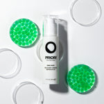 PRIORI DNA Recovery Face Serum Product on White Background with Green Microbe accents
