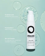 PRIORI Gel Perfector Adult Acne and Breakout Treatment and Skin Corrector Features on a Teal Background