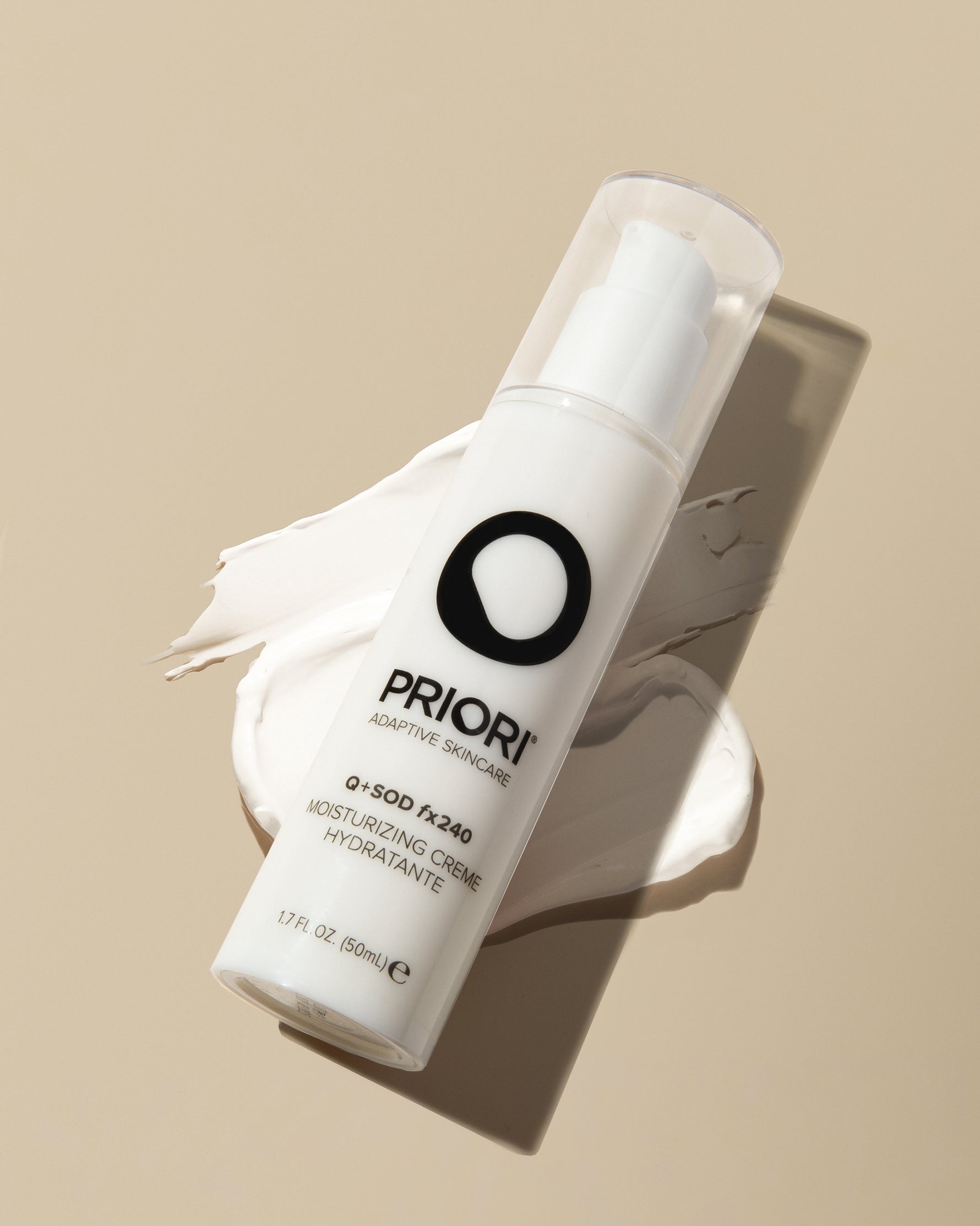 PRIORI Skincare Q+ SOD Moisturizing Cream with Retinol, CoQ10, LCA Complex Bottle