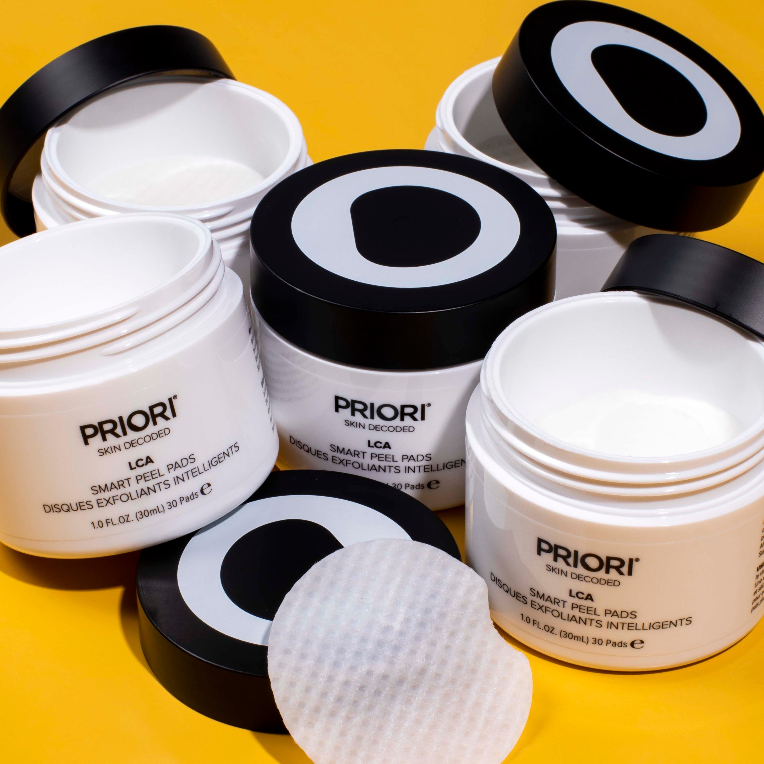 High Strength Smoothing Peel Pads 3.5pH with 20% AHA | PRIORI Skincare