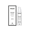 PRIORI Tetra Tinted Day Shield SPF 55 Broad Spectrum mineral sunscreen shown as a white pump bottle next to its black and white retail box on a plain white background.