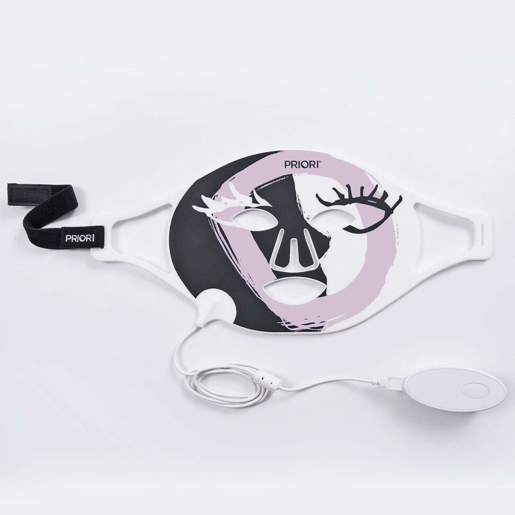 PRIORI Unveiled Red Light LED Face Mask with Purple Accents - Flatlay