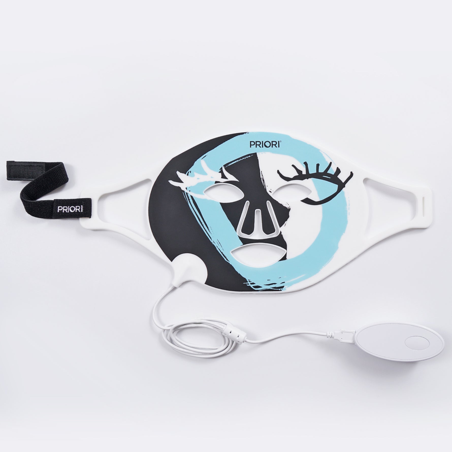 PRIORI Unveiled Red Light LED Face Mask with Blue Accents - Flatlay